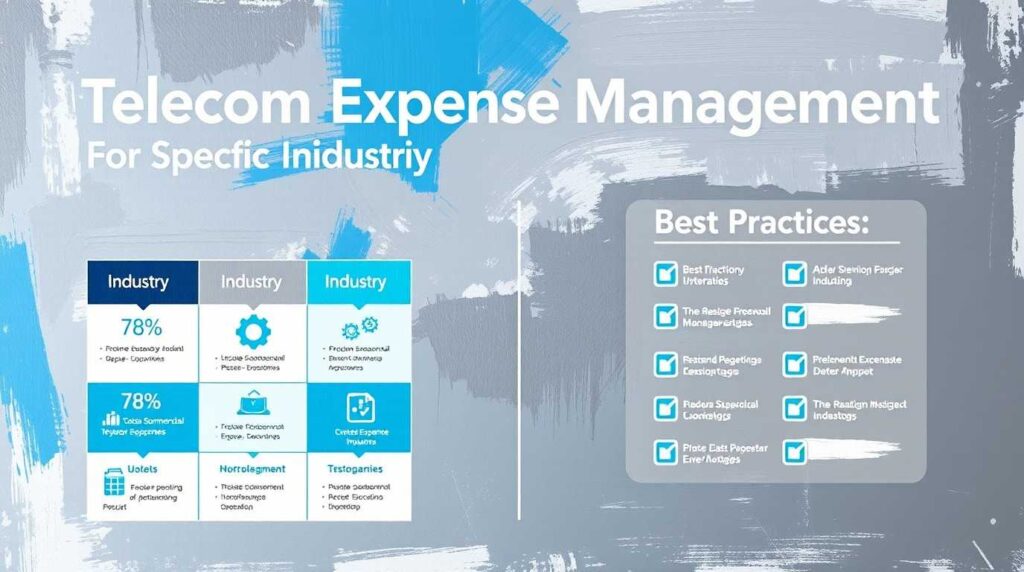 Infographic on Telecom Expense Management for industries like healthcare, education, enterprises, and SMBs.