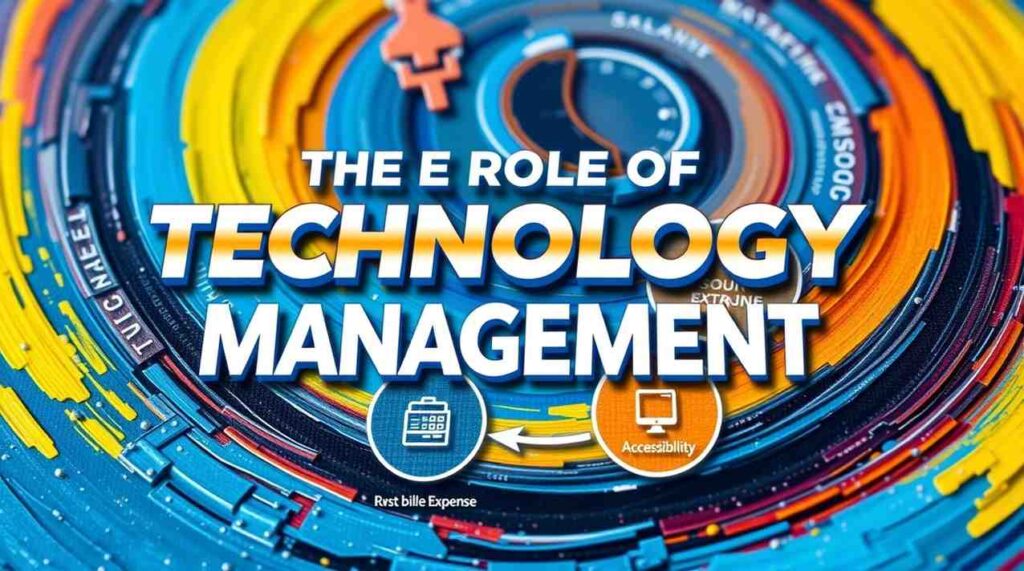 Infographic on technology in Telecom Expense Management, highlighting cloud services, expense integration, and mobile device management.