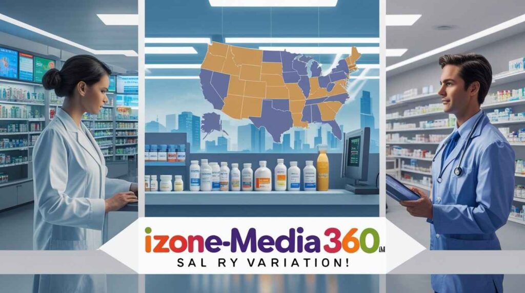 Pharmacist salary comparison across U.S. states, including California, New York, Texas, and Florida.