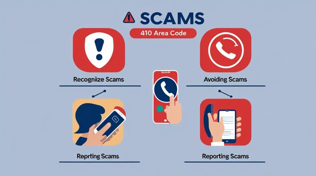 Warning about scams and spam calls from the 410 area code recognize, avoid, and report.